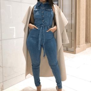 Denim button up Jumpsuit